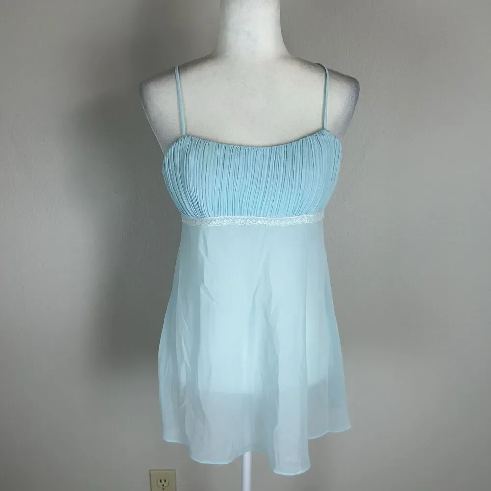 Secret Treasures Babydoll Nightie Size S Slip Dress Sheer Chiffon Flowy Coquette